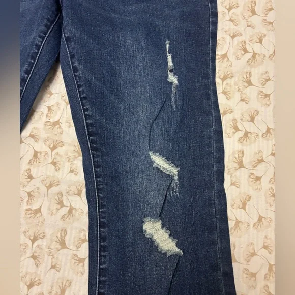 Guess Blue Straight Leg Jeans with Distressed Details - Picture 4 of 7